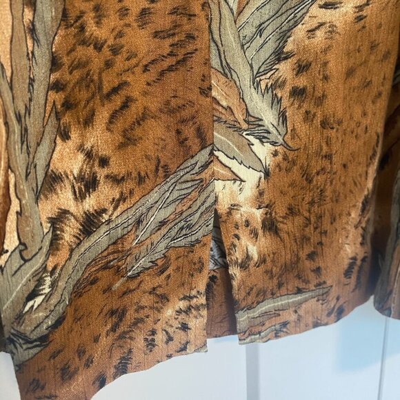 Vintage Lindor Safari Fitted Midi Skirt Size Large - Picture 2 of 7